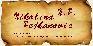 Nikolina Pejkanović vizit kartica
